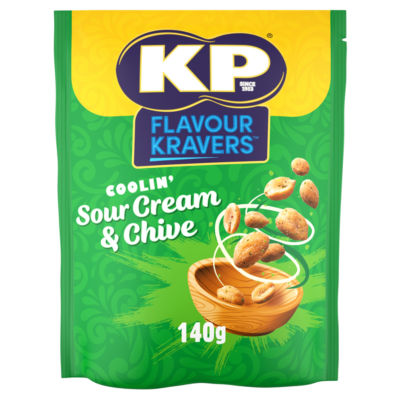 KP Sour Cream & Chive Peanuts 140g, UK version
