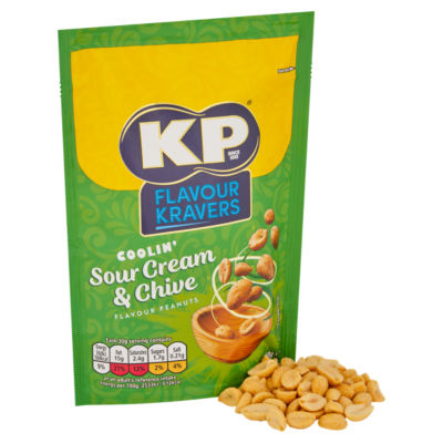 KP Sour Cream & Chive Peanuts 140g, UK version