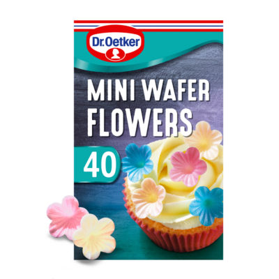 Dr. Oetker mini wafer flowers 40 count cake decorations - British product