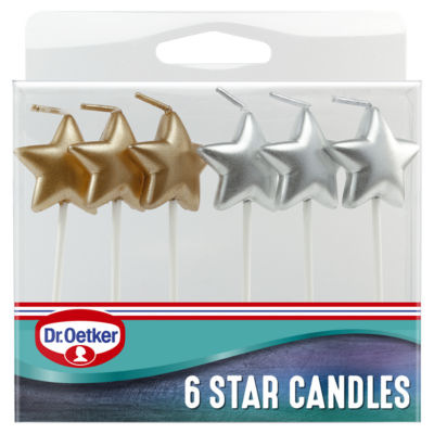 Dr. Oetker star candles multicoloured or gold & silver - British product