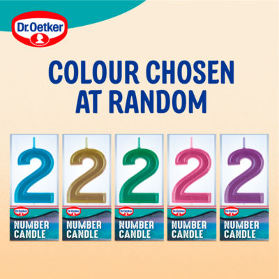 Dr. Oetker number two birthday candle - British product