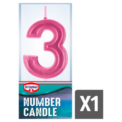 Dr. Oetker number three birthday candle - British product