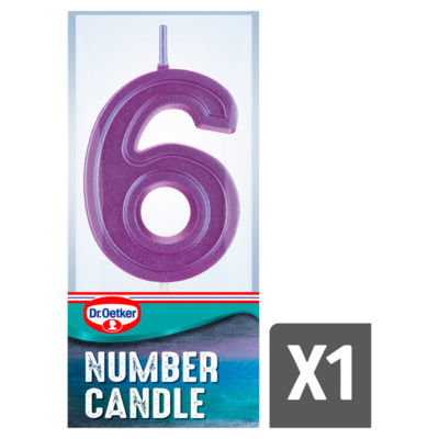 Dr. Oetker number six birthday candle - British product