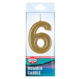 Dr. Oetker number six birthday candle - British product