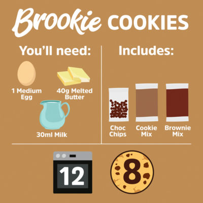 Dr. Oetker brookie cookies brownie baking mix 390g - British product