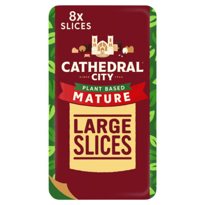 Cathedral City mature cheddar flavour vegan cheese slices 150g - British product
