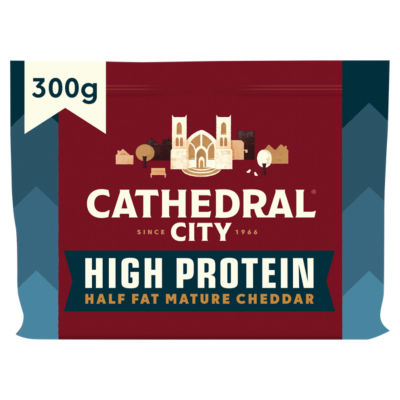 Cathedral City High Protein Half Fat Mature Cheddar 300g - British product