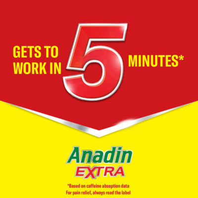 Anadin Extra Aspirine, Paracétamol & Caféine, comprimés antidouleur, 16 unités