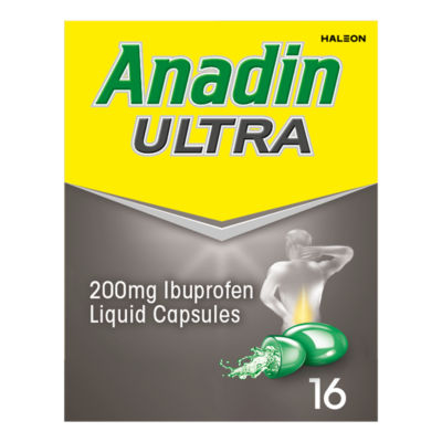 Anadin Ultra Ibuprofen Liquid Capsules 16s - British product