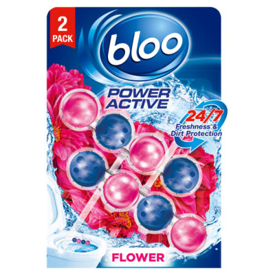 Bloo Power Active flower toilet rim blocks 2 x 50g - British product