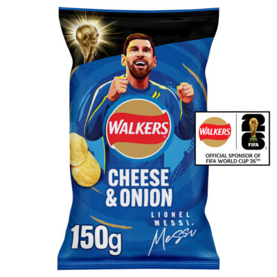 Walkers cheese & onion sharing crisps 150g (British brand)