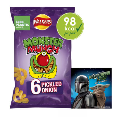 Walkers Monster Munch Pickled Onion Multipack 6x20g (British brand)