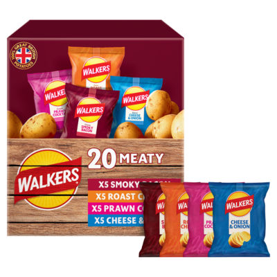 Walkers Meaty Variety crisps multipack 20 x 25g (British brand)