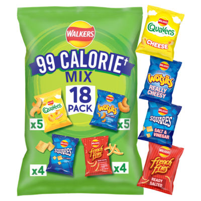 Walkers 99 Calorie Mix crisps 18 pack (British brand)