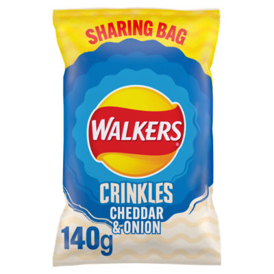 Walkers Cheddar Cheese and Onion crisps 140g (British brand)
