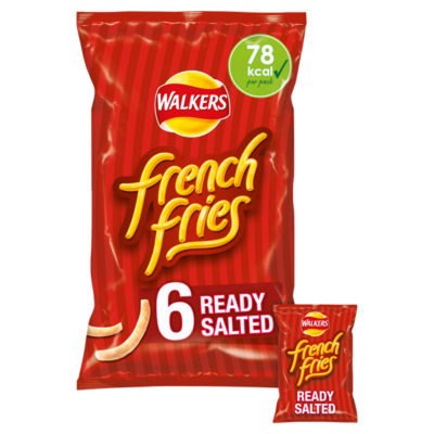 Walkers French Fries Ready Salted crisps 6x18g (British brand)