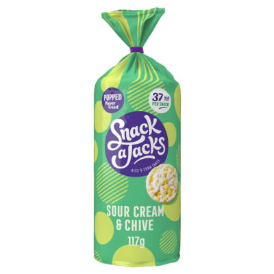 Snack A Jacks rømme & gressløk ris kaker 117g