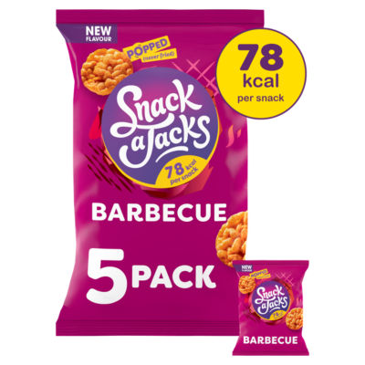 Snack A Jacks Sweet Barbecue Rice Cakes Multipack 5 x 19g (British brand)