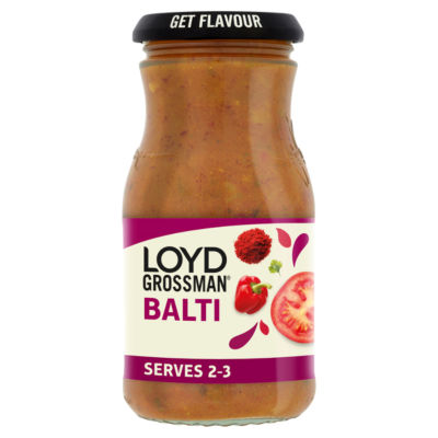 Loyd Grossman Indian Balti curry cooking sauce 350g, UK version