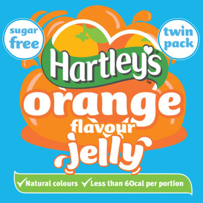 Hartley's Orange Flavour Crystal Jelly Sugar Free Twin Pack 23g, UK version