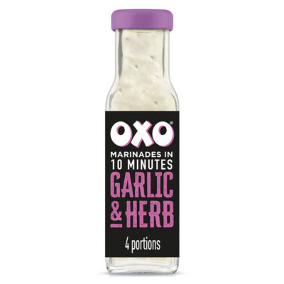 Oxo Garlic & Herb Marinade bottle, imported from the UK