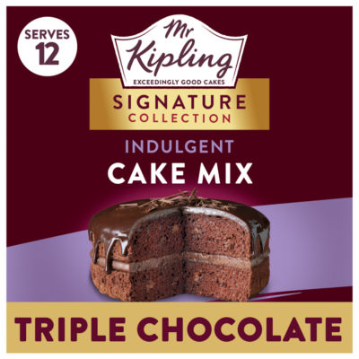Mr Kipling triple chocolate cake mix 416g, imported from the UK