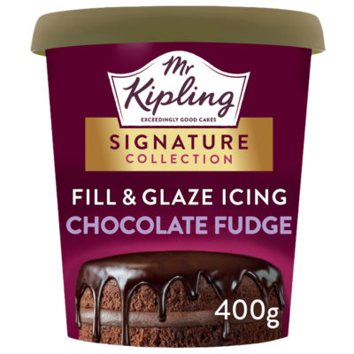 Mr Kipling Belgian Chocolate Fudge Icing 400g, imported from the UK