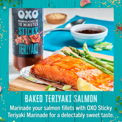 OXO Sticky Teriyaki Marinade Sauce 280g, imported from the UK