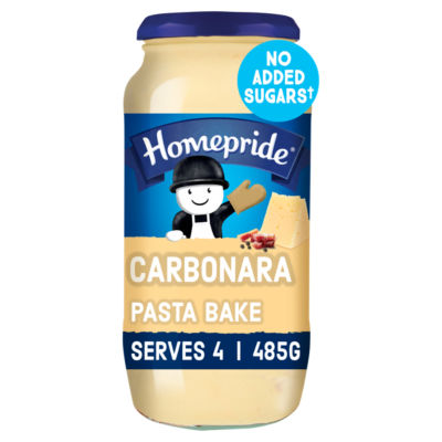 Homepride Carbonara no added sugar pasta bake sauce 485g, UK version