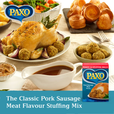 Paxo stuffing mix pork sausage flavour 170g, imported from the UK