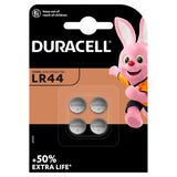 Duracell LR44 alkaline coin battery pack of 4 - British product
