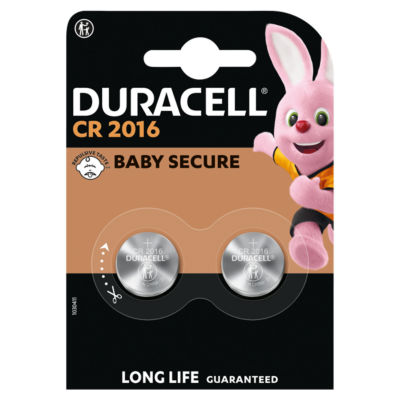 Duracell CR2016 lithium coin battery pack of 2 - British product