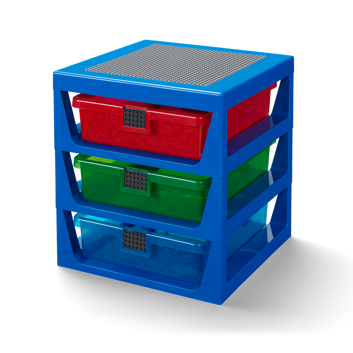 LEGO Storage Rack 3 Drawer Transparent Blue 37cm imported from the UK