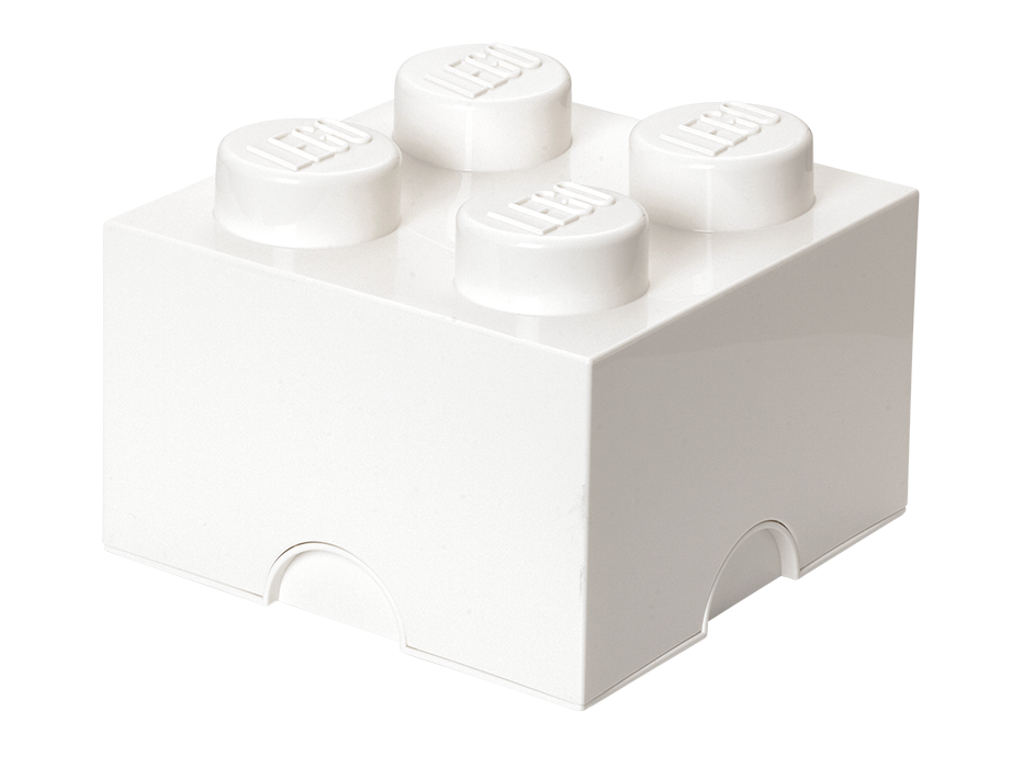 LEGO 4-Stud Storage Brick White (British brand)