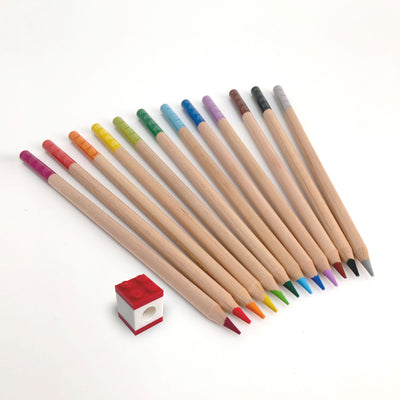 LEGO 12-Pack Colored Pencils with Topper Stationery Set