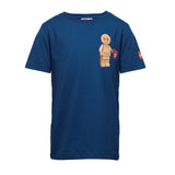 LEGO gingerbread man kids t-shirt blue 4+ ages, UK version