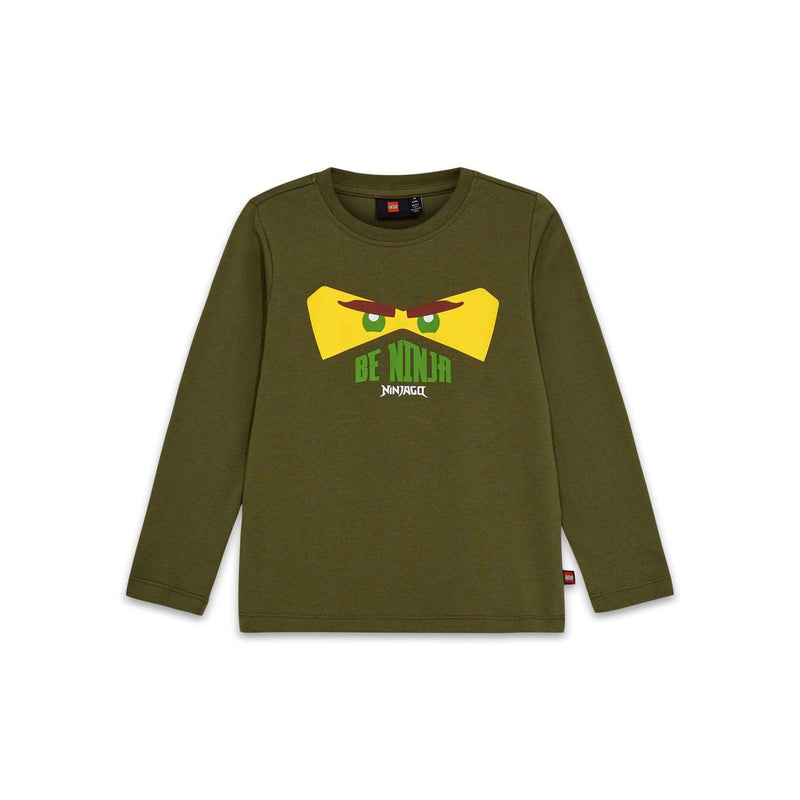 LEGO NINJAGO Kids Long Sleeve T-Shirt Dark Khaki, imported from the UK