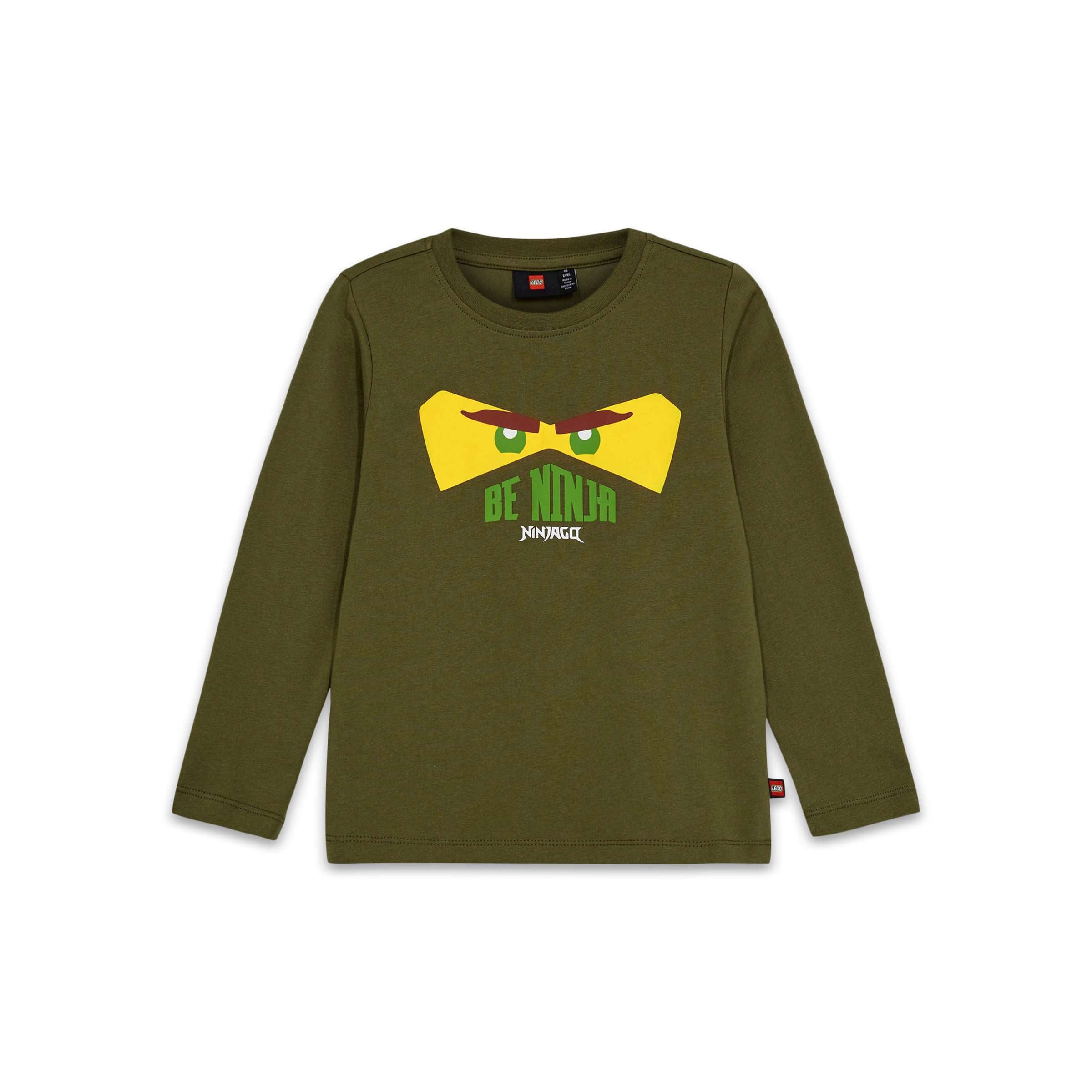 LEGO NINJAGO Kids Long Sleeve T-Shirt Dark Khaki, imported from the UK