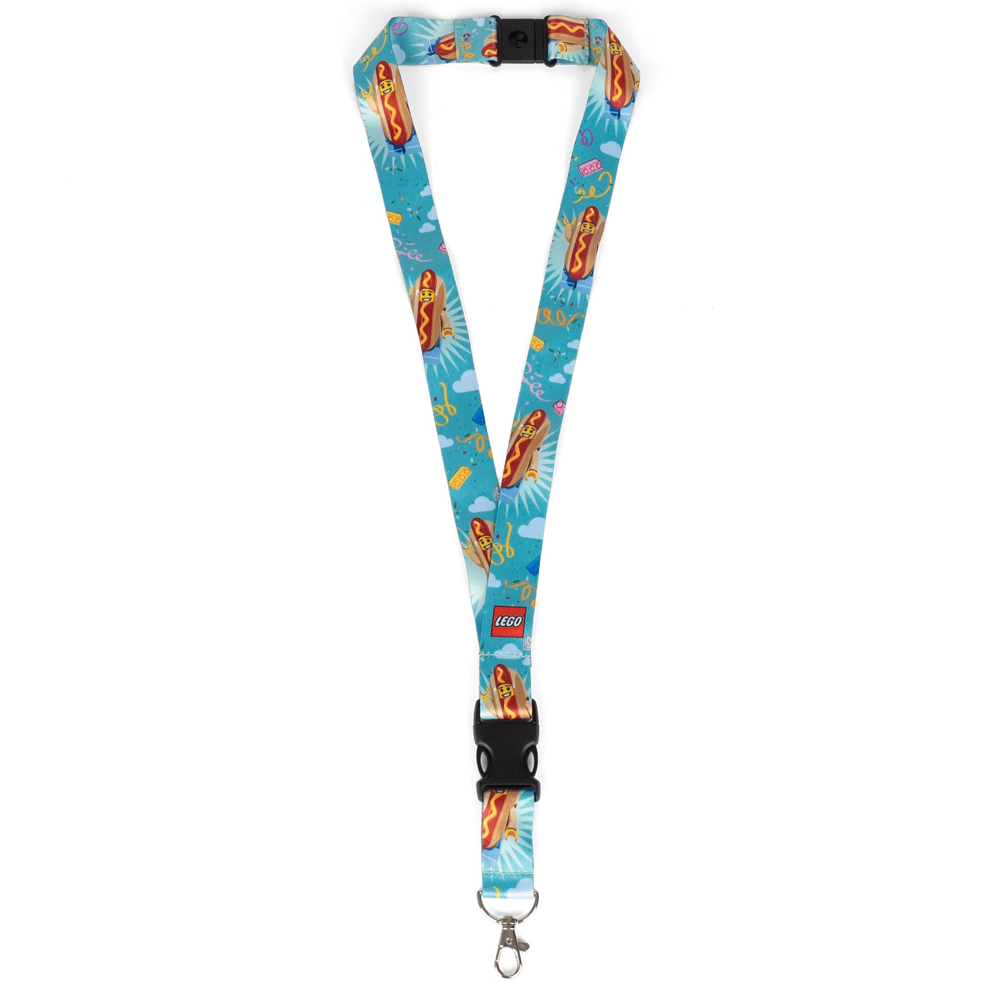 LEGO Hot Dog Guy lanyard with key clip 58 cm, UK version