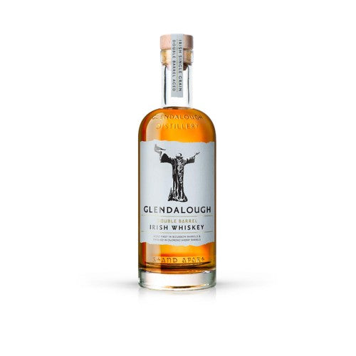 Glendalough double barrel Irish whiskey bottle, UK version