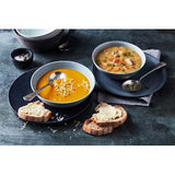 M&S chunky chicken and root vegetable soup 600g pot, imported from the UK