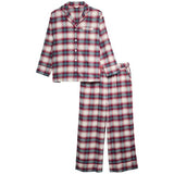 M&S Christmas Womens Checked Revere Pyjama, 8, Ivory