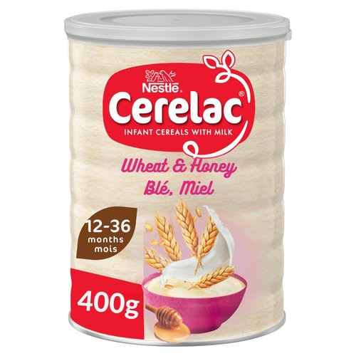 Nestle Cerelac honey and wheat infant cereal for toddlers 12+ months 400g can - British product