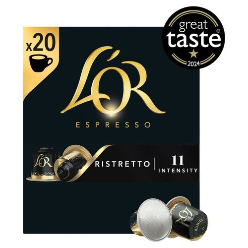 L'OR Ristretto espresso coffee pods intensity 11 20 count, UK version