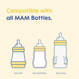 MAM silicone baby bottle teats with medium flow for infants aged 2+ months, imported from the UK