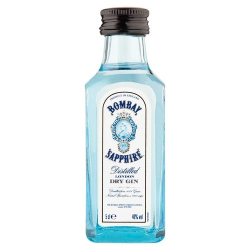 Bombay Sapphire London dry gin miniatures with natural botanicals - British product