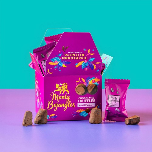 Monty Bojangles cocoa dusted chocolate truffles box with 14 pieces, imported from the UK