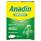 Anadin Original Aspirin  Caffeine Pain Relief Tablets