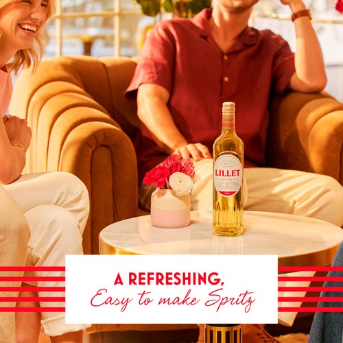 Lillet Blanc white wine-based aperitif bottle, UK version