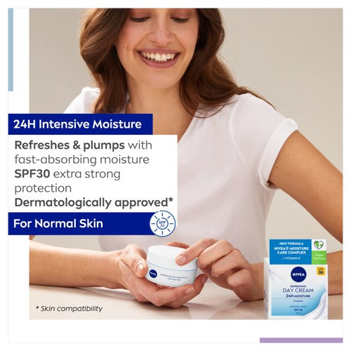 NIVEA day cream for normal skin with SPF 30 in a jar, imported from the UK